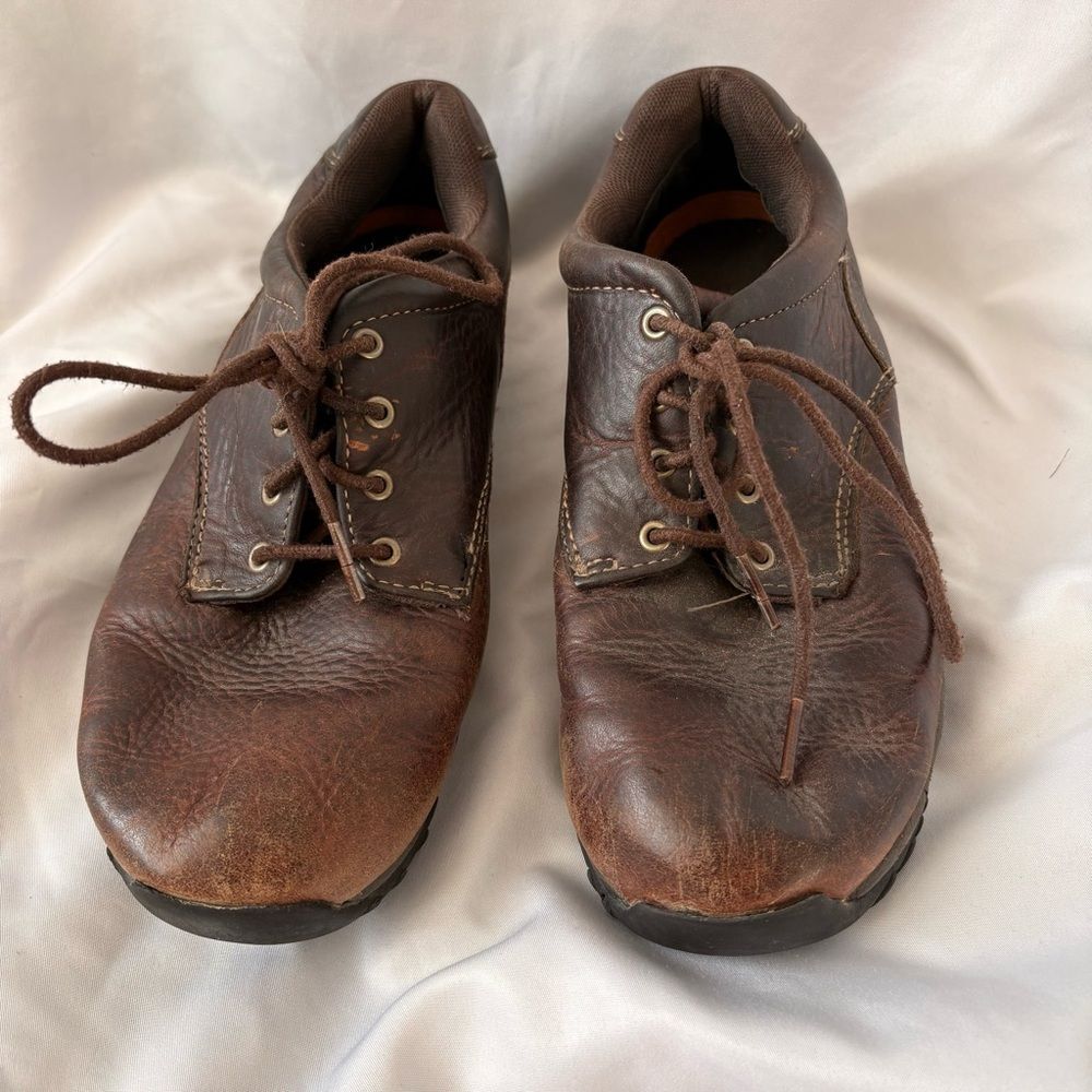 Timberland Boys Brown Leather Lace-Up Work Shoes - Picture 3 of 6